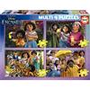Educa - Multi 4 puzzle | Encanto. Set di 4 puzzle per bambini progressivi da 50 a 150 pezzi. Misura una volta montato: 34 x 24 cm. Raccomandato da 5 6 7 8 anni (19581)