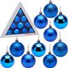 Christmas Concepts® Confezione da 10-60mm Baubles Natalizi - Baubles Decorati Lucidi, opachi e Glitterati (Blu Reale)