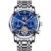 RORIOS Orologio Uomo Automatico Meccanico Orologio con Cinturino in Acciaio inossidabile Luminoso Moda Orologio Tourbillon Impermeabile Orologio da Polso