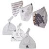 CuteOn Unisex 6 pacchi Set regalo per Drooling e Teething - 100% Cotone - Neonato Bambino Bandana Sbavare Bavaglino con Accoppiamento Beanie Caps
