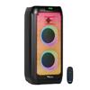 Ibiza - WAVE6 - Altoparlante a batteria da 250W/2x5,25 con Bluetooth, USB e microSD - Effetto WAVE LED e connessione wireless TWS - Nero