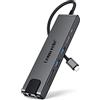 Lemorele Hub USB C Ethernet 1000M -7 in 1, Alluminio Adattatore USB C Hub con HDMI 4K, PD 100W Ricarica, 2 USB 3.0, SD/TF, Gigabit Rj45 Lan Docking Station per MacBook Air Pro Windows Linux Laptop
