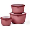 Mepal - Set di 3 Contenitori Cirqula Rotondo - Contenitori per Alimenti con Coperchio - Adatti come Contenitori Ermetici per Frigo, Freezer, Microonde - 500 ml, 1000 ml & 2000 ml - Vivid mauve