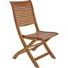 KONTE.DESIGN Set di 2 Sedie MALI con Braccioli in Legno di Acacia Pieghevoli