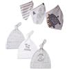 CuteOn Unisex 6 pacchi Set regalo per Drooling e Teething - 100% Cotone - Neonato Bambino Bandana Sbavare Bavaglino con Accoppiamento Beanie Caps