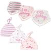 CuteOn Unisex 6 pacchi Set regalo per Drooling e Teething - 100% Cotone - Neonato Bambino Bandana Sbavare Bavaglino con Accoppiamento Beanie Caps