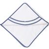 Filet - Accappatoio Triangolo | Per Neonati E Prima Infanzia | Con Taschina A Forma Di Cuore In Tela Aida Da Ricamare - Bianco, color Blu, 0-12 mesi