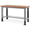 Fami Banco da lavoro in acciaio piano in faggio altezza regolabile portata 1000 Kg Dim. L.1507 x P.705 x H.740-1110 FBG02S1500R00PD