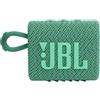 JBL GO 3 ECO Speaker Bluetooth Portatile, Cassa Altoparlante Wireless con Design Compatto, Resistente ad Acqua e Polvere IP67, Materiali Riciclati, fino a 5 h di Autonomia, USB, Verde