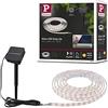 Paulmann 78896 - Striscia LED solare, 3 m, con sensore crepuscolare e batteria IP44, 0,3 W, 48 lm, 60 LED/m, 2700 K, bianco caldo, nero, plastica