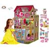 Leomark Casa delle bambole, sogno mansion in legno, mobili e accessori,  residence con 4 bambole, appartamento mansion dolls, house pieghevole 3  piani, dimensioni: 59 x 33 x 90 cm (LxPxA) : : Giochi e giocattoli