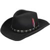 Stetson Hackberry Cappello Western Uomo - in Lana da Cowboy Feltro di con Fascia Pelle Estate/Inverno - M (56-57 cm) Nero