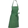 kela Grembiule da cucina 80 x 67 cm CORA, grembiule da cucina donna uomo, cotone lavabile, cinturino regolabile sul collo, cintura lunga da annodare, a righe, verde