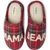 Dearfoams Pantofole da donna per la mamma, simpatiche e accoglienti, per la festa della mamma, Plaid blu navy., 35/36 EU