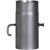 FIREFIX RD130/2D - Tubo per stufa, in acciaio spesso 2 mm, diametro 130 mm, per camini e focolari, Senotherm, grigio scuro, lunghezza 250 mm, con lembo di regolazione