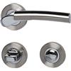 Alpertec 28022220C Solid 7-R Cromo/Acciaio Inox Satinato - WC per porte da bagno con serratura di bloccaggio, maniglia per porta, accessori per porte del bagno