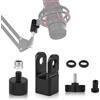 PEUTIER Adattatore per Montaggio Microfono per Hyperx Quadcast con Adattatore per Vite da 3/8 Pollice o 1/4 Pollice e Dado, Funziona con Asta per Microfono HyperX QuadCast & Braccetto (Nero)