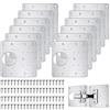 Flintronic Piastra di Riparazione per Cerniere, 12 Pezzi 9 x 9cm Repair Brackets Plates con Kit Staffa Foro 80 viti, Piastre di Montaggio della Cerniera della Port per Cucina, Armadio, Mensole