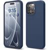 elago Cover in Silicone Liquido per iPhone 15 Pro Max | Silicone Premium, Protezione Completa, Antiurto a 4 Strati, Fodera Morbida in Microfibra Antigraffio (Jean Indigo)