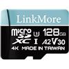 LinkMore Scheda Micro SDXC 128 GB, XV23 Lite, A2, UHS-I, U3, V30, classe 10, velocità di lettura fino a 100 MB/s, velocità di scrittura fino a 85 MB/s, adattatore SD incluso.