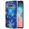 ZhuoFan Cover Samsung Galaxy S10e, Custodia Silicone Trasparente con Disegni Christmas Pattern Ultra Slim TPU Morbido Antiurto Bumper Case per Samsung Galaxy S10e (Blue Snowflake 2)