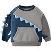 DAWILS Ragazzo Felpe Pile Autunno Inverno Girocollo Giacca Bambini Natale Fleece Sportswear Sweatshirt Bambino Coccodrillo Grigio Sportivi Maglione Ragazzi Pullover 5 Anni