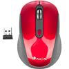 NGS HAZE RED - Mouse Ottico Senza Fili 2.4GHz, Mouse USB per Ordinatore o Laptop Con 3 Pulsanti e Scroll in Metallo, 800/1600dpi, Rosso