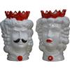 TERAKOTA CERAMICHE - Teste di moro in ceramica siciliana bianco e rosso coppia H. 25 CM - lavorazione artigianale 100%