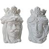 TERAKOTA CERAMICHE - Teste di moro in ceramica siciliana bianca modello Normanni coppia 39 CM ottimo dettaglio e rilievo con dedica personalizzabile