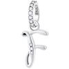 GLOWDAS Lettera F Charms Alfabeto Ciondolo, 925 Argento Sterling Iniziale f Ciondoli CZ Perlina Fit Pandora Amicizia Braccialetto con Letra, Regali per la Festa del Papà/Migliori Amici/Nome/Famiglia