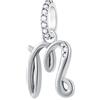 GLOWDAS Lettera M Charms Alfabeto Ciondolo, 925 Argento Sterling Iniziale m Pendente CZ Perlina Fit Pandora Prima festa della mamma Bracciale con Letra, Regali per Nonna/Madrina/Migliore Mamma/Mom