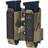 IDOGEAR custodia per caricatore di pistola Molle Magazine Pouch 9MM Doppia Stack Elastic Magazine Holster con Pannello di Loop Interno Laser-Cut Hardshell Mag Carrier (Ranger Green)
