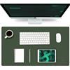 K KNODEL Tappetino Scrivania, Sottomano Scrivania, 60cm x 35cm in Similpelle PVC, Tappetino per Laptop, Copri Scrivania, Doppia Facciata (Verde scuro)