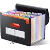 ThinkTex Cartella Portadocumenti Espandibile, A4 Porta Documenti Fisarmonica, 12 Tasche Raccoglitore Documenti, Portatile Cartelle a Soffietto per Casa Scuola Ufficio Viaggio-Nero