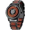 EUTOUR Orologio in Legno da Uomo Magnetico Moda Semplice Nessun Vetro Cuscinetto a Sfera Quarzo Orologi da Polso da Uomo con Cinturino in Legno
