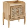 BAÏTA Comodino per bambini Pablo effetto rovere e cannage rattan