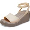 Crocs Brooklyn Ankle Strap Wedge, Sandali Donna, Shitake, 39/40 EU