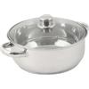 Crealys 502385 Pentola in Acciaio Inox 4 Litri diam. 24 cm - con Coperchio per Vapore in Vetro - Tutte Le fonti di Calore Compresa l'induzione