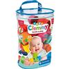 Clementoni-Soft Sacca 20 Set Costruzioni Prima Infanzia, Mattoncini Morbidi Clemmy, Blocchi Bambini 6 Mesi, Gioco Sensoriale, Impilabili, 100% Lavabili, Made in Italy, Colore Multilingua