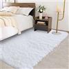Tinyboy-hbq Ampio tappeto da soggiorno, tappeto peloso moderno, tappeti a zona, in peluche, morbidi e soffici, per camera da letto, antiscivolo, adatti per la decorazione domestica (bianco, 185 x 185 cm)