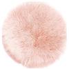 Teppich Wölkchen Tappeto in Pelle D'agnello, Imitazione Della Pelliccia - Soggiorno Camera Da Letto - Tappeto Da Letto Lavabile, Cuscino Di Seduta, Pelliccia Per Sedia, Divano - Rosa - 120 cm Rotondo