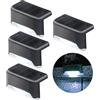jindaaudio Luci Solari Led per Scale Esterne 4Pack Luci Segnapasso Esterno Solari Bianca Fredda Luce Solare Gradini Balcone Ringhier