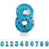 Partyhausy Candele Compleanno 8 Anno,3D a Sirena Candele, Numero 8 Candele di Compleanno Blu Candele Torta Decorazione, Adatto A Feste di Compleanno Festa Baby