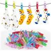 VooGenzek 110 Pezzi Mini Mollette in Plastica, Mini Clip con Molla, Mollette Trasparenti in Plastica mine per Appendere Foto Card Paper Arts & Crafts Picture Scrapbooking