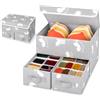 EASEVE Organizer per Biancheria Intima e calze, Armadio Divisori Pieghevole per Cassetti, Organizer per vestiti con coperchio per reggiseno, mutandine, magliette, maglioni (1 Pezzi)