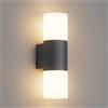 Klighten Applique da Parete E27 Esterno/Interno, Su Giù Lampada da Parete Antracite, IP54 Lampada da Muro, Moderna Alluminio Luci da parete, per Balconi/Giardini, 40W Max, Non Inclusa Lampadina
