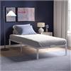 Dreamzie Struttura Letto Matrimoniale 90x190 con Rete in Metallo Bianco - Rete 90x190 con Gambe - Altezza 41 cm - Resistente, Montaggio Facile, Ampia Capacità di Stoccaggio