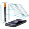 Spigen Glas.tR EZ Fit Vetro Temperato compatibile con iPhone 16, iPhone 15, 2 Pezzi, Installazione Facile, Cristallino, Durezza 9H Pellicola prottetiva