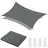 OFFCUP Telo Ombreggiante,3x4m Tenda a Vela Rettangolare,Vela Ombreggiante Parasole Protezione Raggi UV, Vela Ombreggiante Impermeabile per Terrazza Piscina Campeggio Posto Auto Coperto, Grigio