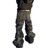 ORANDESIGNE Uomo Hip Hop Baggy Jeans Stampati Cargo Pantaloni Stile Hipster Denim Gamba Larga Allentata per Adolescenti Vintage Harajuku Dritti I Rosso L